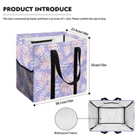 Sac de rangement pour linge réutilisable et résistant à l'eau, motif Hawaï Artisan Fashion, tailles M/L, motif Palaka, coquillage, Monstera, pliable