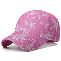 Gorra de Béisbol con Estampado Floral Completo, de Algodón, Estilo Vintage, con Visera Curva Ajustable, Protección Solar para Exteriores