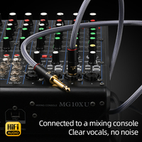 Câble audio Hifi 6,5 mm mâle-mâle pour guitare, projecteur, microphone, moniteur, double blindage, noyau OFC plaqué argent