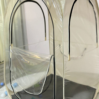 Tente de pêche transparente en PVC pour une personne - Aucun assemblage requis, pliable et portable avec protection anti-moustiques