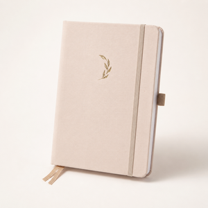 Carnet personnalisé en lin à couverture rigide, motif feuille <span class=keywords><strong>de</strong></span> <span class=keywords><strong>blé</strong></span> dorée en relief, avec élastique, cadeau d'entreprise minimaliste, OEM ODM en gros - Product Image 2