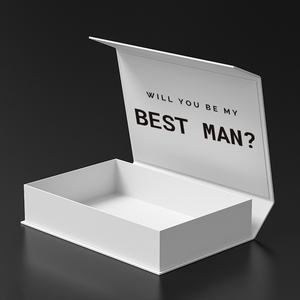 Caixa de presente artesanal para damas de honra, embalagem branca de luxo bonita de 7.8x7x3.1 polegadas com fecho magnético para damas de honra - Product Image 1