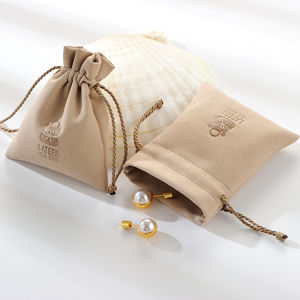 Pochettes pour cordon coulissant, en velours, 100 pièces, emballage personnalisé, pour bijoux, vente en gros - Product Image 6