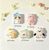 Accessoires en résine motif chien de dessin animé mignon pour DIY, colle crème, coque de téléphone, épingle à cheveux, autocollant tridimensionnel fait main, article de décoration