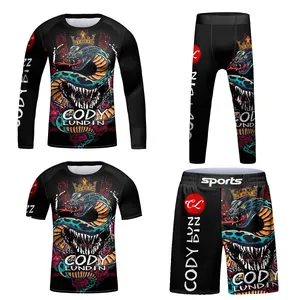 Großhandel Hersteller Kinder bekleidung Sets Schnellt rocknen Sonnenschutz Rash Guard Boxen 2 in1 Shorts Hosen Kinder Sets Zweiteiler