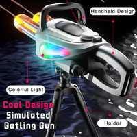 Pistolet à Eau Électrique Gatling Rotatif à Double Canon avec Lumière Flamme, Jouet d'Extérieur d'Été pour Enfants, Pistolet en Plastique à Jet pour Grossiste