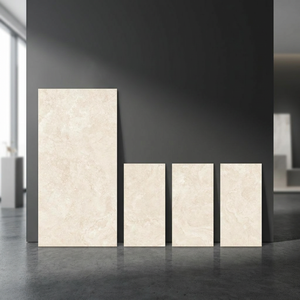 Azulejos de porcelana brillante Luna Beige de 800x1600 mm para suelo y pared, diseño de mármol beige de 80x160 cm - Product Image 1