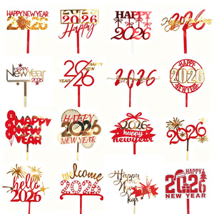 Honey And Sweetness 2026 New Year <b>Acrylic</b> Cake Decorations Happy New Year Party Cake Plugins - Product Image 1