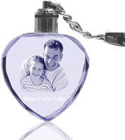 Nouveauté Porte-clés photo bébé Aliexpress Porte-clés photo personnalisé en cristal LED laser 3D pour cadeaux