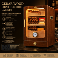 Humidor de luxe sur mesure en bois de cèdre avec contrôle de la température et de l'humidité, grande vitrine de présentation de cigares