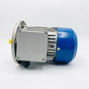 Motorreductor monofásico de 80 mm con montaje de brida, cuerpo de aluminio totalmente cerrado, tapa final azul, motor eléctrico industrial de 1 hp - Product Image 1
