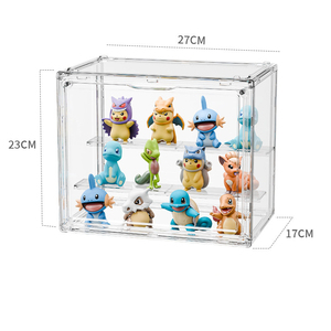 DAYOOH Hochwertige Kunststoff-Vitrine Staubdichte Magnetische Aufbewahrungsbox Transparenter Actionfiguren-Aufbewahrungsbehälter Mit Trennwand - Product Image 1