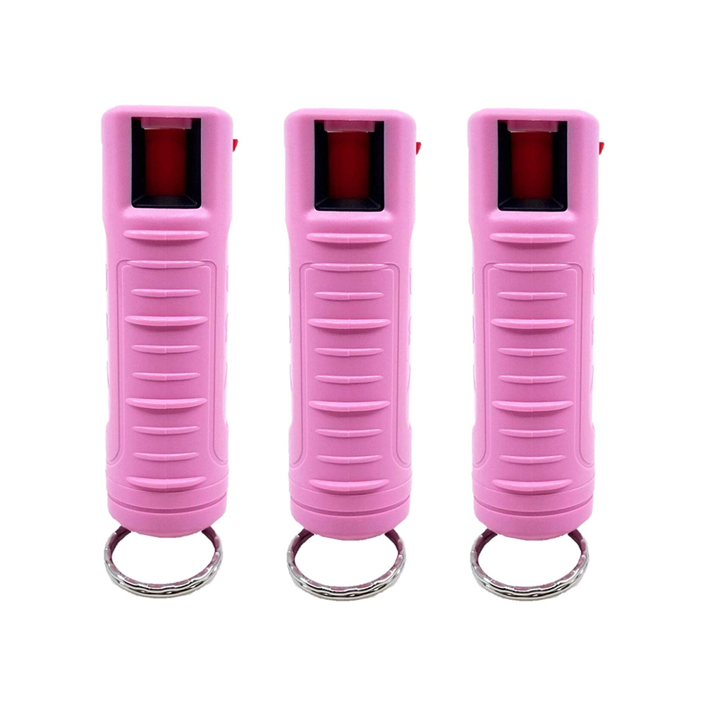 Pink Pepper Spray Bottle Bulk Self Defense Keychain Set For Women