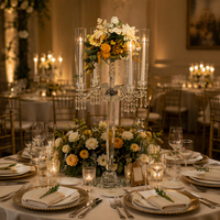 Candélabre en cristal pour mariage à 9 bras, décoration d'intérieur, candélabre en cristal à 5 bras, centre de table de mariage