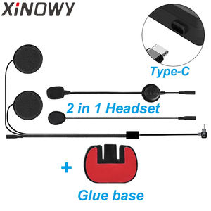 Headset XINOWY V6 PLUS + Dudukan Klip <span class=keywords><strong>2</strong></span> in 1 Earphone untuk Helm Motor Interkom BT - Product Image 3