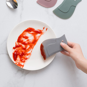 Grattoir souple en forme de pingouin pour la cuisine, <span class=keywords><strong>raclette</strong></span> ménagère pour graisse et taches, <span class=keywords><strong>ustensile</strong></span> de pâtisserie - Product Image 3