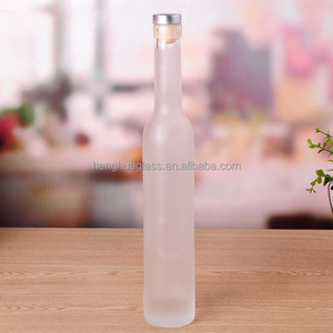 Tùy chỉnh thiết kế vòng rõ ràng Frosted 200ml 375ml 500ml 750ml thủy tinh chai rượu vang Vodka rượu mạnh Gin chai thủy tinh với nút chai cap - Product Image 5