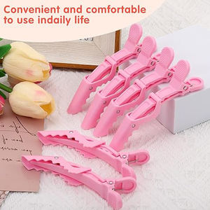 Pinzas de Cocodrilo Coloridas con Logotipo Personalizado OEM, Antideslizantes, para Peluquería, para Seccionar el Cabello, Pinzas de Pico de Pato para Barbería y Salón - Product Image 3