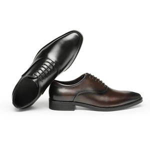 Stylish Luxury Men's Premium Genuine Leather Dress Shoes <b>Flat</b> Design for Autumn Formal Groom's Wedding - Product Image 2