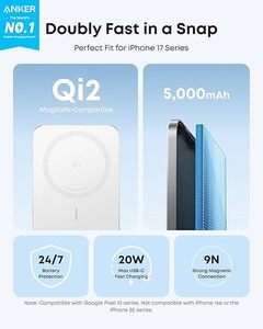 For Anker Magnetic Wireless Power Bank MagGo Air2 5000mAh USB-<b>C</b> Portable <b>Charging</b> A1665 - Product Image 4