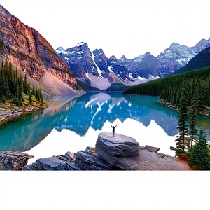 <span class=keywords><strong>Puzzle</strong></span> en papier éducatif de qualité supérieure personnalisé, 1000 pièces, impression haute définition, paysage de coucher de soleil sur lac glacé - Product Image 1