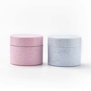 Contenants cosmétiques biodégradables en paille de blé 30g 50g 100g 200g 250g, pot rond bleu rose <span class=keywords><strong>jaune</strong></span> en paille de blé primaire - Product Image 4