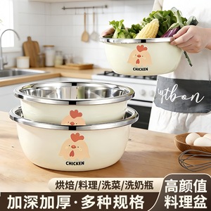 Juego de cuencos de acero inoxidable, 3 uds., cuenco de cocina de calidad alimentaria para lavar verduras, arroz, masa, sopa, herramienta de cocina - Product Image 5