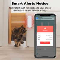 Sensor Pintu Jendela Pintar YIERYI dengan Alarm Magnet, Buka Tutup, Kontrol Aplikasi, WiFi Tuya