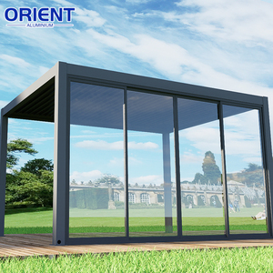 Pérgola de Aluminio Retráctil <span class=keywords><strong>Sweet</strong></span> Home con Techo Motorizado, Diseño Resistente para Exteriores con Puerta Corredera de Vidrio para <span class=keywords><strong>Terraza</strong></span> - Product Image 2