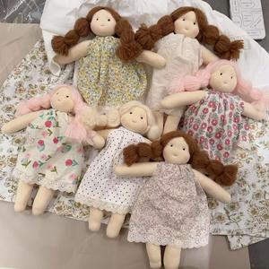 Porte-clés en tissu floral fait à la main pour fille, pendentif pour bébé, double usage, peluche moelleuse - Product Image 2