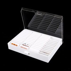4 Row Buckle Cover Adjustable <b>Nail</b> Art Storage Box Gel Polish Eyelash Jewelry Acrylic Salon Organizer Display Tool <b>Case</b> - Product Image 1
