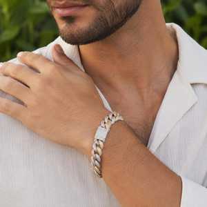 Cadena Cubana de Diamantes de Calidad Premium, Chapada en Plata de Ley 925, Collar Hip Hop Personalizado para Hombre, Estilo Rapper, Streetwear de Lujo - Product Image 4