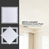 Plafond suspendu encastré ABS avec trappe d'inspection dissimulée, anti-poussière, anti-humidité, design carré, pour maintenance, compatible plaques de plâtre et installations électriques