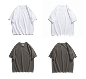 Camiseta unisex de gimnasio de gran tamaño con logotipo personalizado en blanco de alta calidad de 260g - Product Image 3