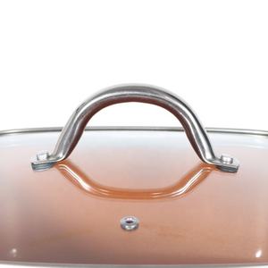 Fabrik direkt verkauft als auf TVNon Stick Aluminium Kochgeschirr Set quadratischen Topf Bratpfanne Kupfer Farbe Aluminium Bratpfanne - Product Image 5