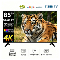 Vente en gros de téléviseurs intelligents 4K UHD de 32, 43, 55, 65, 75, 85, 100 pouces, panneau BOE de qualité A, Android, Google OS, Dolby, logo personnalisé, prix d'usine, OEM