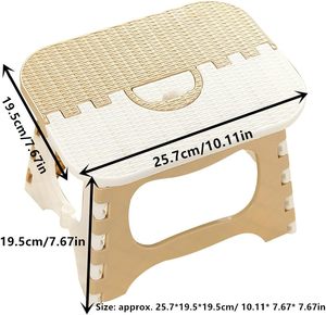 In the Trend TY-0711-304 Thick Foldable Plastic <b>Stool</b> Khaki/Green 900g Portable for Shoe Changing Outdoor Fishing Stall Use - Product Image 2
