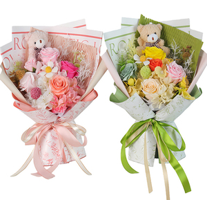 Bouquet de savons parfumés aux <span class=keywords><strong>fleurs</strong></span> mélangées, boîte cadeau florale artificielle pour la Saint-Valentin, la fête des mères, la remise des diplômes, Pâques, Noël - 7 couleurs - Product Image 3
