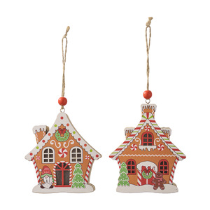 Navidad ciervo <span class=keywords><strong>cabaña</strong></span> colgante de madera pan de jengibre árbol de Navidad decoración con lámpara colgante - Product Image 5