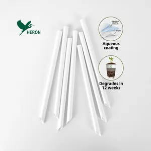 Customizable 6mm 8mm 12mm Biodegradable Disposable Sharp Paper Straw with Water-Based Lining for Beverages