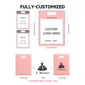Sacchetti di Plastica Personalizzati con Manico, Borse in Polietilene di Lusso Fustellate, Sacchetti Trasparenti in LDPE per Abbigliamento - Product Image 6