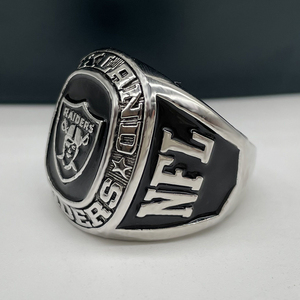 Anello da uomo 2022 Oakland Raiders in lega di alta qualità, <span class=keywords><strong>design</strong></span> a ventaglio, colore argento e oro, per il campionato di football americano - Product Image 4