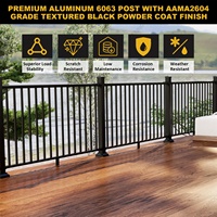 Barrière de sécurité BH 3 pouces X 3 In. Supports de poteaux de garde-corps en aluminium robustes, capacité de 800 lb, pour terrasse, revêtement en poudre AAMA2604, certifié IBC