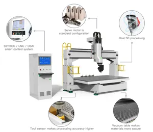 공장 직접 공급 저렴한 가격 5 축 CNC 라우터 금속 절단 기계 3D 나무 조각 CNC 라우터 CE 인증서