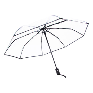 <span class=keywords><strong>Parapluie</strong></span> transparent entièrement automatique à ouverture/fermeture, imprimé du logo, publicitaire, pliable en trois, tendance, style urbain, frais et moderne, en stock - Product Image 5
