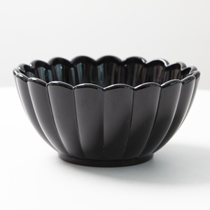 Tazón Redondo para Ensaladas, Frutas y Aperitivos, Tazón de Vidrio de Color Negro Sólido de Aspecto Elegante - Product Image 1