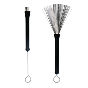 Cepillos de tambor de Jazz de alambre de acero retráctil, baquetas de percusión de 32cm con asas de plástico, accesorios musicales - Product Image 1