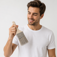 Pinceau de peinture de qualité industrielle avec poils en nylon et manche en bois, personnalisable OEM pour la peinture murale