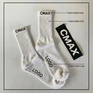 Calzini Sportivi CMAX con Logo Personalizzato per Uomo e Donna, Alta Qualità, Fondo Imbottito in Spugna, OEM - Product Image 1