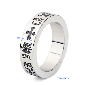 Bague en acier inoxydable 304 de 7 mm avec chiffres romains vieillis, bijou cadeau - Product Image 2